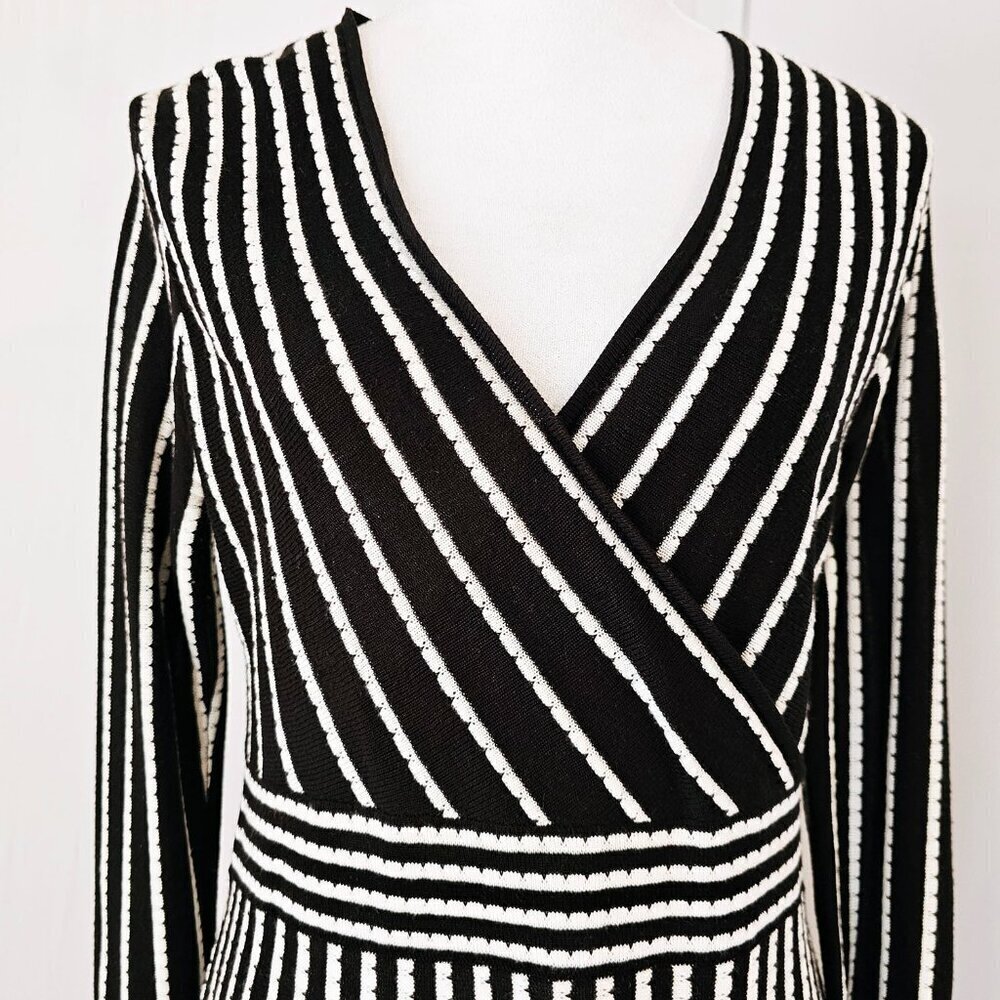 Calvin Klein Knit Black and White Dress - Picture 2 of 5